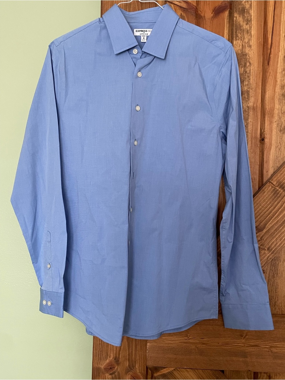 Express Men's Light Blue Dress Shirt - 16.5 inch neck , Slim Fit